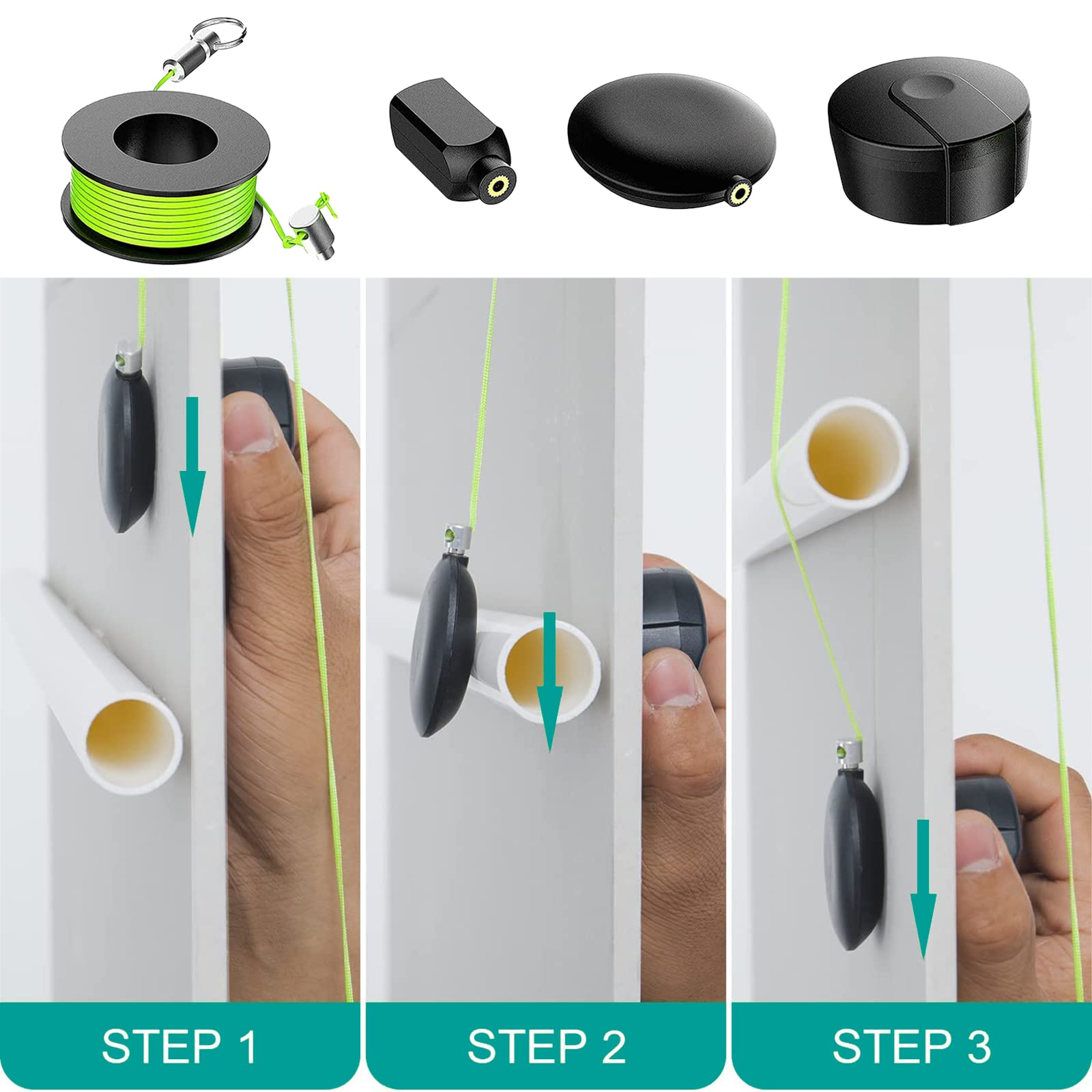 Guida Filo Magnetico Sistema Estrattore Magnetico Tira Filo Mag Estrattore Cavo Magnetico Sistema Di Guida Dell'estrattore Del Cavo Magnetico Per Tipi Di Tubi, Pareti, Pavimenti (4 Pezzi)