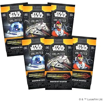 Star Wars Unlimited - Switching to Light Speed - 6 Booster Pack - German - with LMS Trading Greeting Card