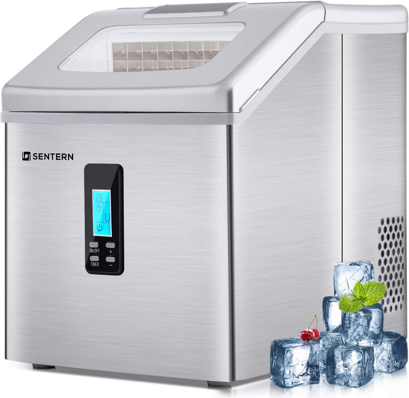 Portable Countertop Clear Ice Maker Electric Maker Machine 48 lbs Per Day, Make Real Clear Ice Cubes