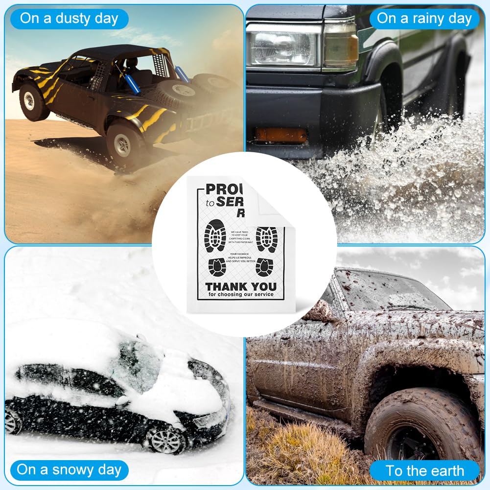 50Pcs White Car Paper Floor Mats Disposable Car Carpet Protector Paper Floor Mats for Automotive Vehicle Shops Buses — view 6