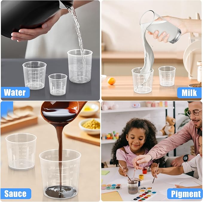 Set de 3 Vasos Medidores de Plástico Transparente miniatura 6