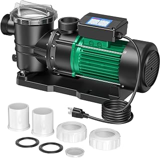 2 HP Swimming Pool Pump, 6980 GPH High Flow, 39.3 FT Max Head, 110V/60Hz IPX68 Waterproof, Inground & Above Ground Pool Water Circulation Pump