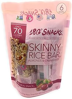180 Snacks, Skinny Rice, Almonds & Cranberries, 6 Bars