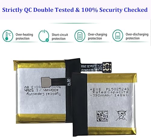 MUKUZI Battery Compatible with AMA-zfit T-rex Pro A2013, A2011 Smartwatch Watch (Replacement for PL502524) - 2