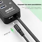 USB Hub, atolla Powered USB 3.0 Hub, 11-Port USB Splitter(7 USB 3.0 Data Ports+4 USB 3.0 Smart Charging Ports) with Individual On/Off Switches and 12V/4A Power Adapter for High Power USB Devices