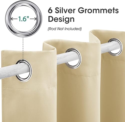 Miniatura 93 de HOMEIDEAS Cortinas de puerta para privacidad de puerta, cortina opaca para puerta de armario para dormitorio, cortinas con aislamiento con lazo