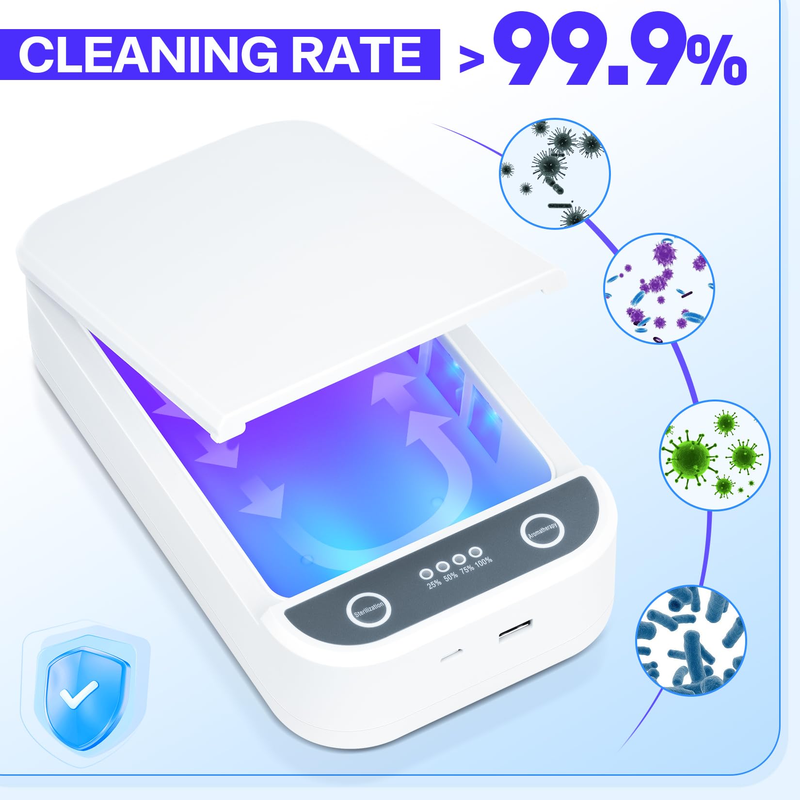 Esterilizador para herramientas de uñas, caja esterilizadora USB para tijeras de teléfono, joyas, pinzas, contenedor portátil de máquina de limpieza para salón de manicura