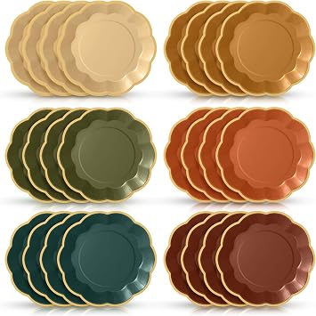 72 Pcs Fall Paper Plates 9 Inch Disposable