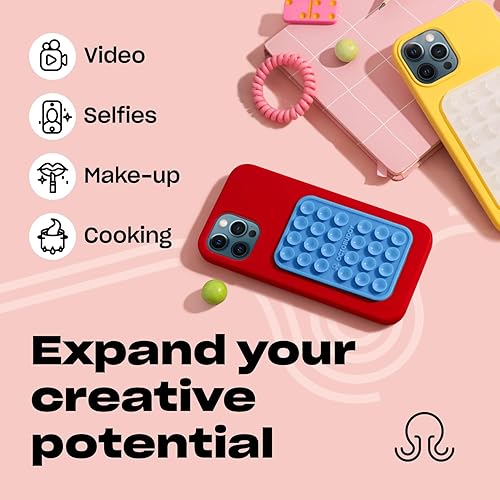 Miniatura 5 de OCTOBUDDY Classic Soporte adhesivo de silicona con succión fuerte para funda de teléfono, manos libres, para selfies y videos, para iPhone y