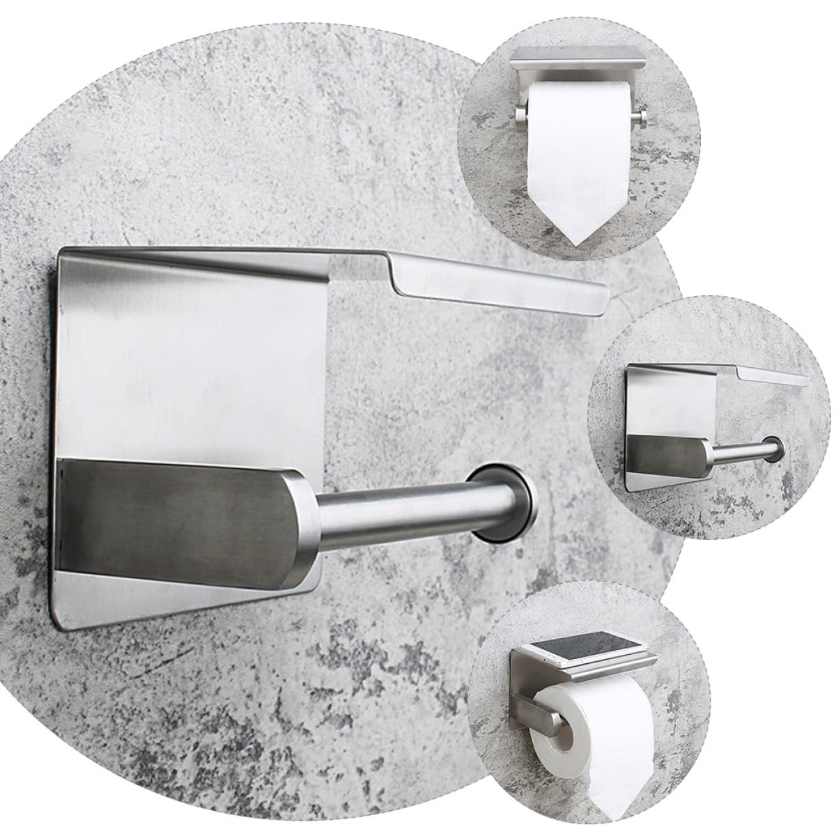 Portarrollos para de Acero Higiénico Papel Inoxidable Soporte Teléfono