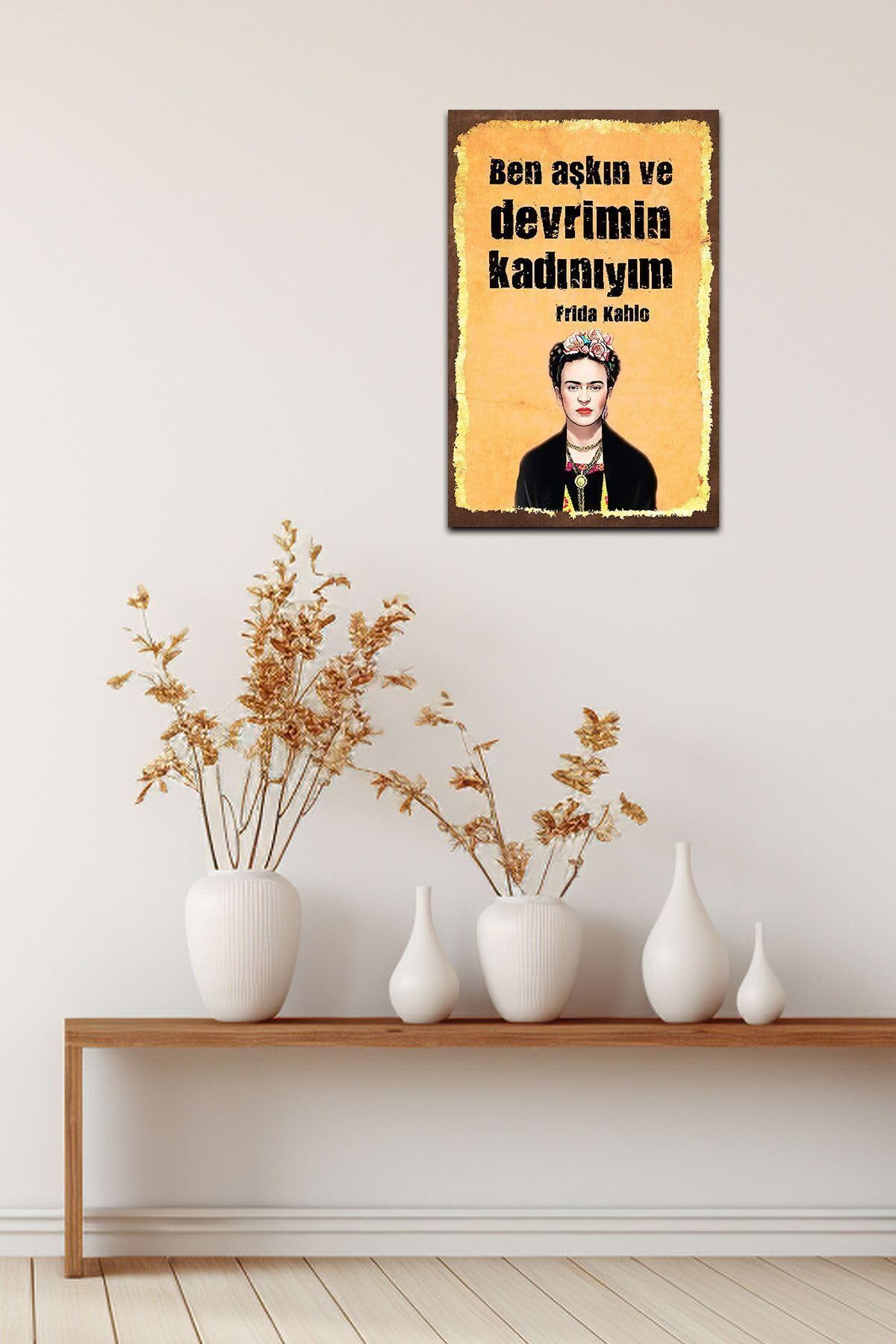 Dekolia Ben Aşkın Ve Devrimin Kadınıyım Retro Vintage Ahşap Mdf Tablo