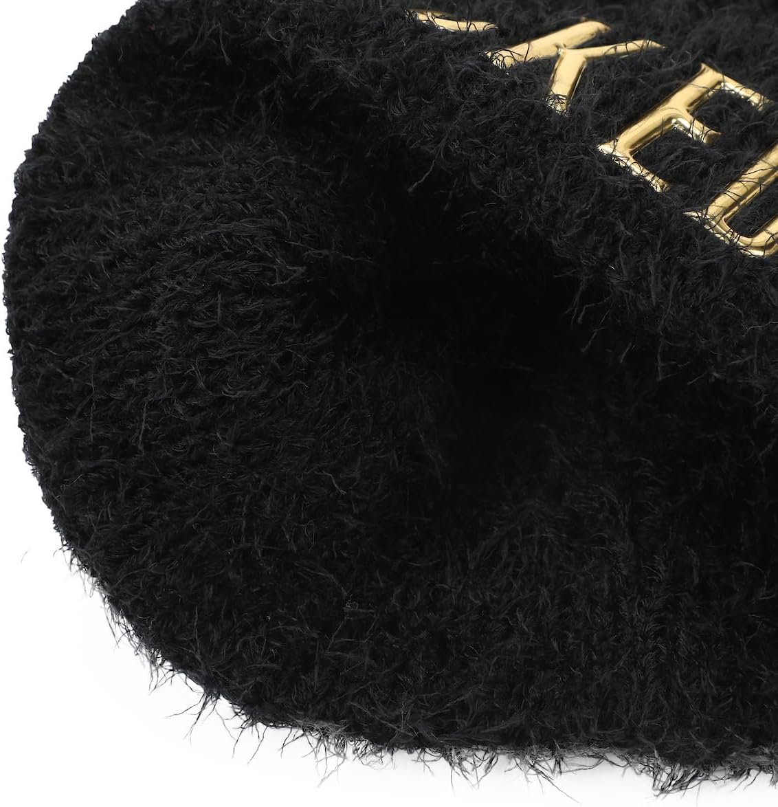 Bioworld Wicked Logo Black Fuzzy Yarn Cuff Beanie - Image 3