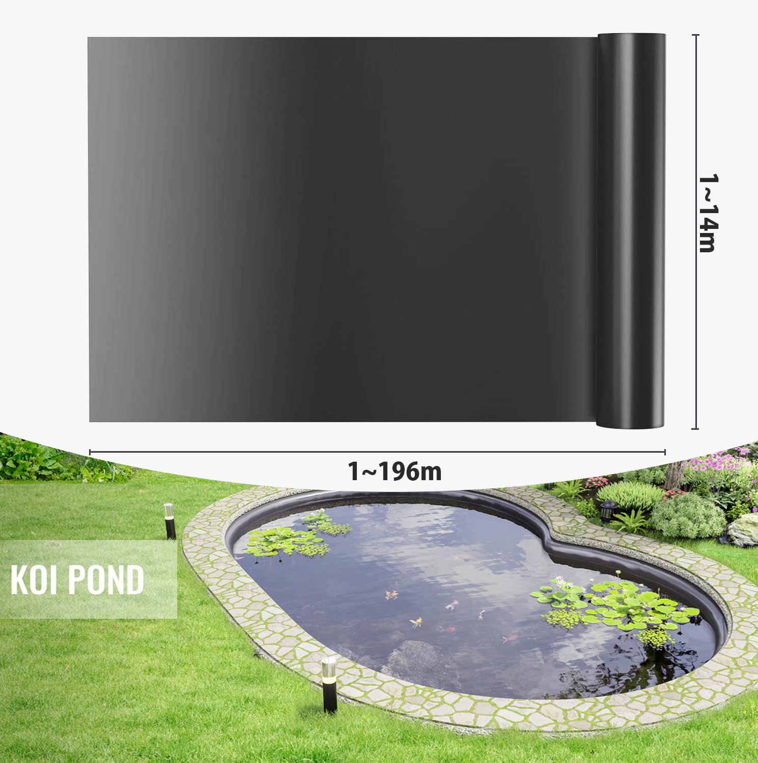 Pond Liner - Película de invernadero de 4 x 9 m, resistente al agua, lámina selladora gruesa para proyectos de tic y fiable