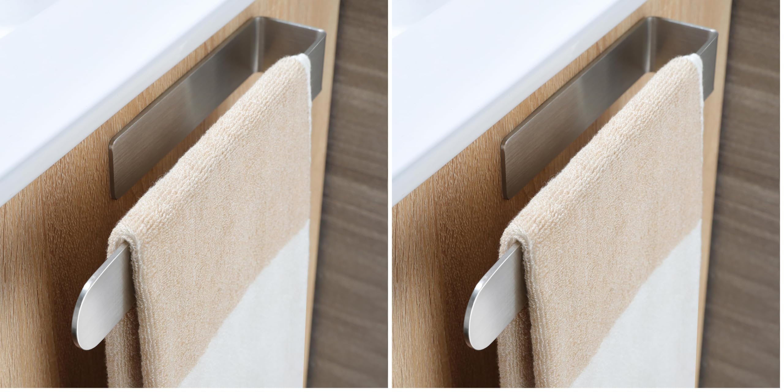 Taozun Towel Holder 11.8 Inch Brushed Hand Towel Rack Bathroom Towel Bar Adhesive Towel Ring Stainless Steel Hand Towel Hanger, Stick on Wall (Pack of 2)