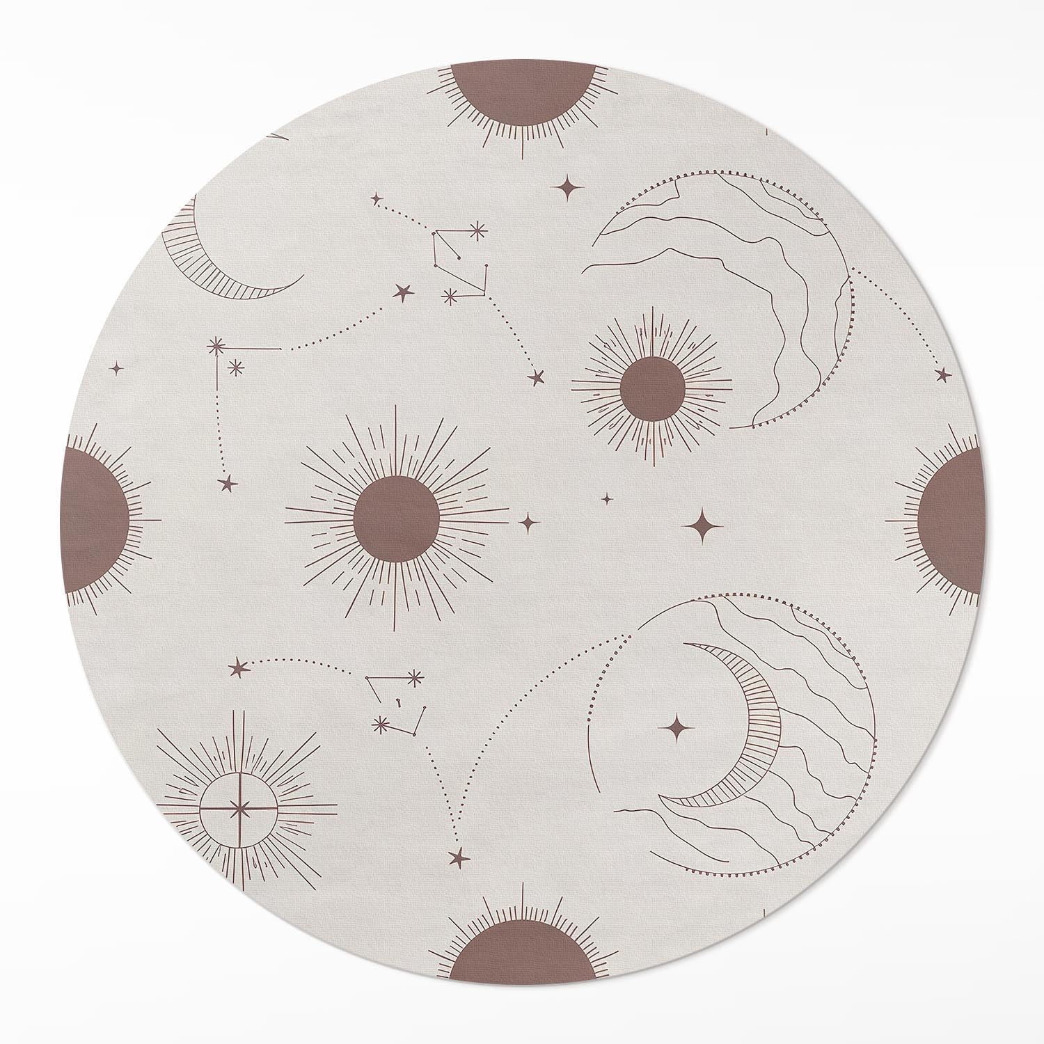 Tapis sol vinyle cuisine et salon rond 100cm PVC durable Cosmos