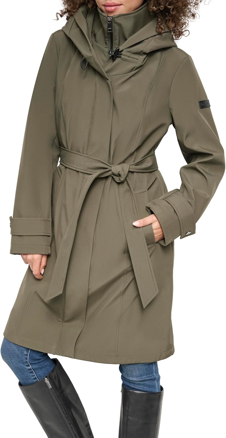 DKNY(ディーケーエヌワイ) フード付きパファージャケットBib-front Hooded Softshellレディース