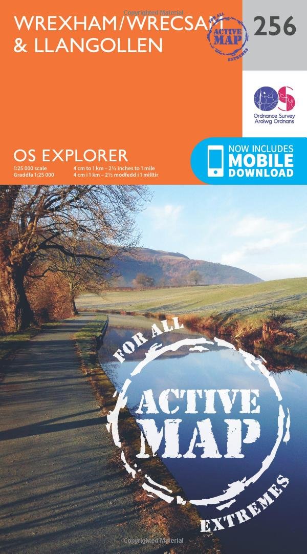 Wrexham / Wrecsam & Llangollen Map | Weatherproof | Clwydian Range & Dee Valley | Ordnance Survey | OS Explorer Active Map 256 | Wales | Walks | Hiking | Maps | Adventure