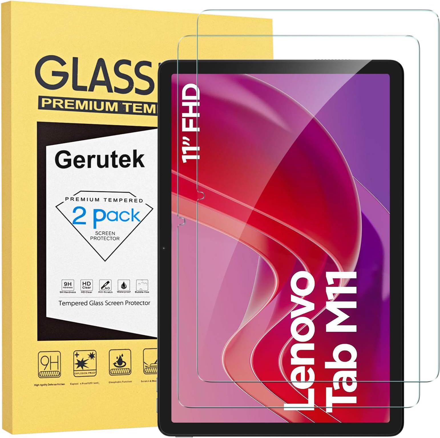 Pellicola Protettiva Per Lenovo Tab M11 / K11 2024 - Vetro Temperato 9H | 2 Pezzi | Schermo 10.95 Pollici - Foto 12