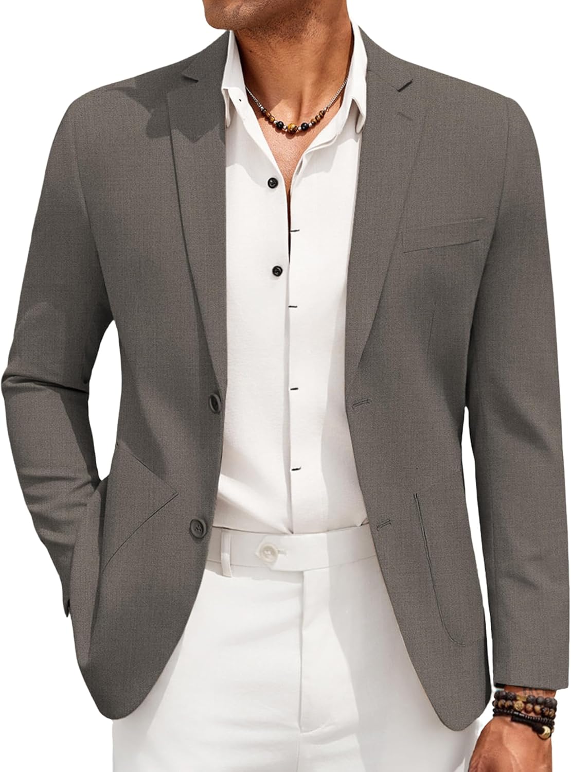 COOFANDY Men’s Casual Linen Blazer Jacket Lightweight Sport Coats Two Button Suit Jackets