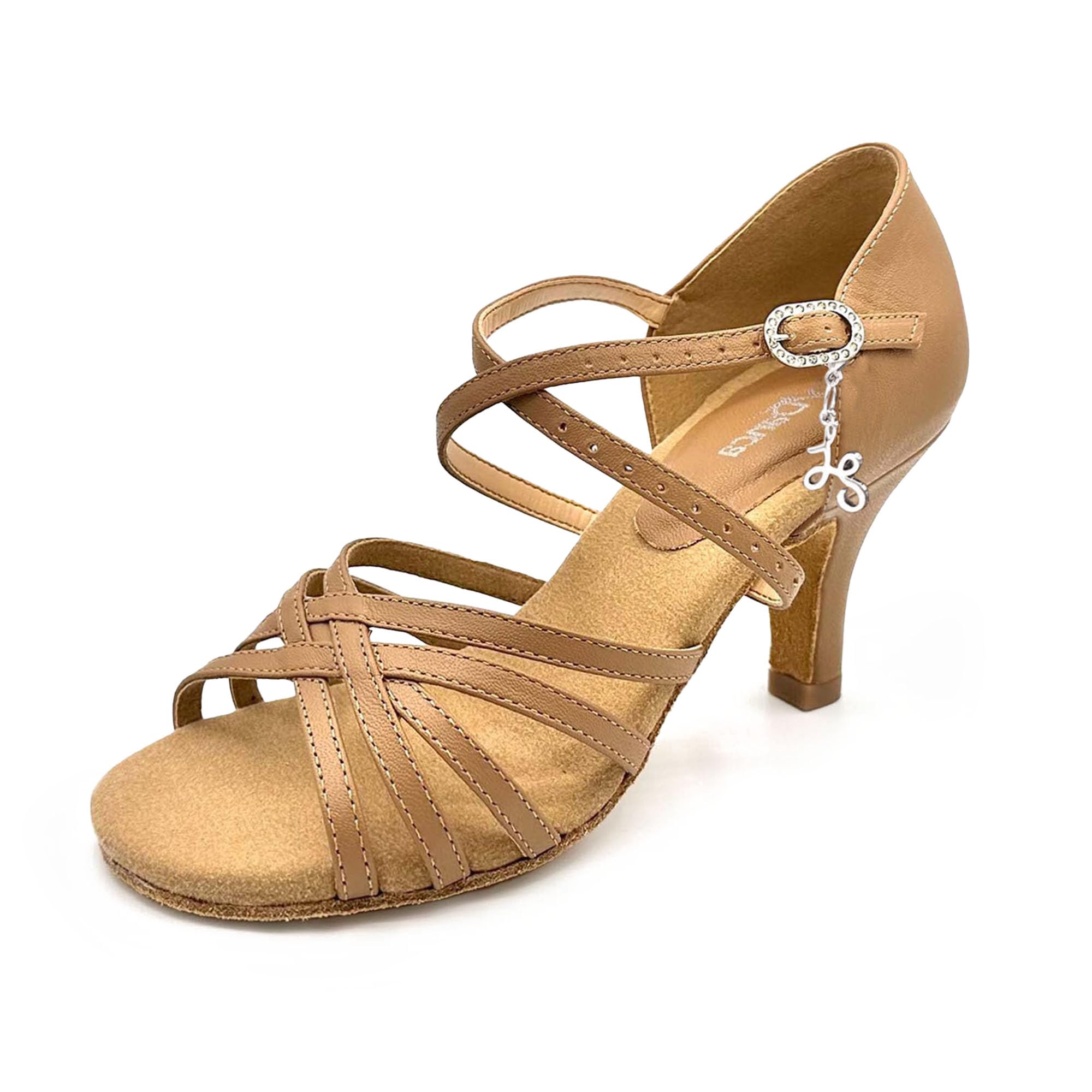 So Danca - BL305, Cha Cha, Lacey Schwimmer 3" Latin Heels for Dancers, Leather Caramel