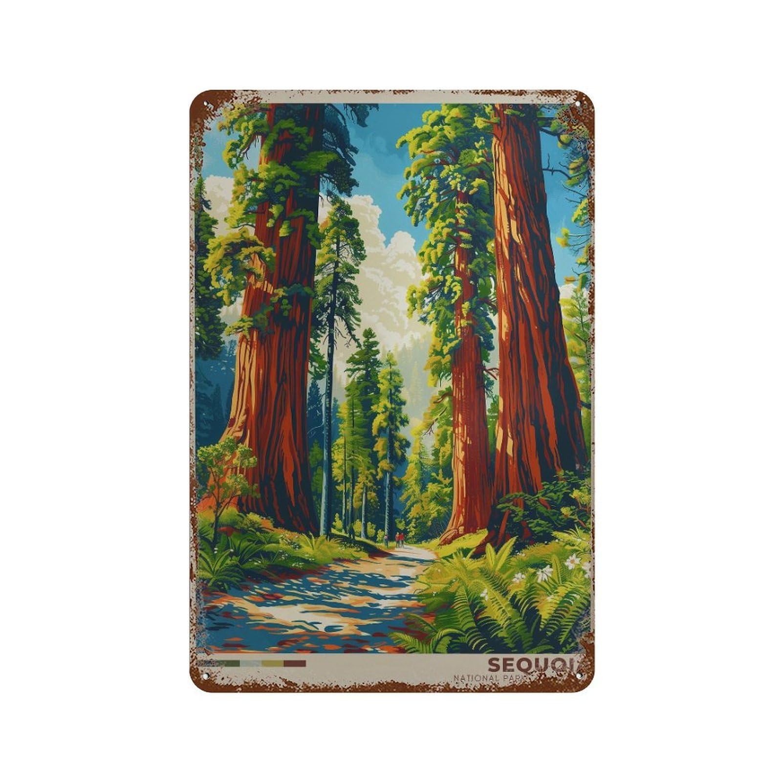 xiaoxiaoshen Sequoia National Park Vintage Travel Wall Decor Art Metal Tin Poster Modern Home Decor Art Home Bar Shop Decorations Vintage Sign 30x20cm