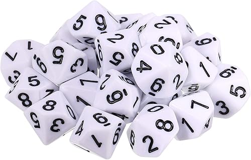 Miniatura 8 de TecUnite Juego de 25 dados poliédricos con bolsa negra para otros juegos de mesa con surtido de varios colores aleatorios (transparente y puntos, 8