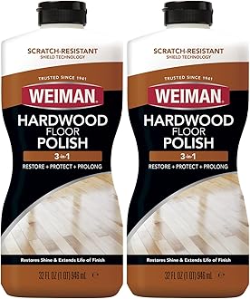 Wood Floor Polish and Restorer 32 Ounce (2 Pack) - High-Traffic Hardwood Floor, Natural Shine, Removes Scratches, Leaves Protective Layer - Packaging May Vary