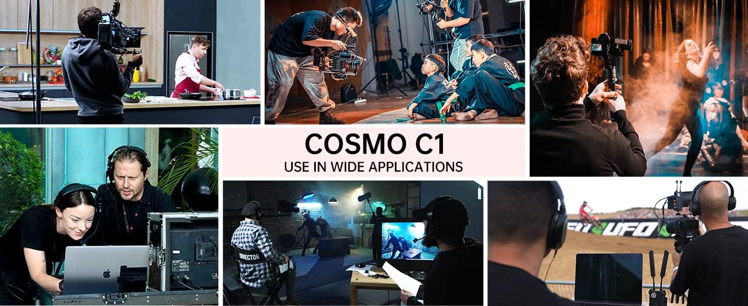 Hollyland Cosmo C1 Wireless Video Transmission System | HDMI/SDI/UVC Streaming | Up to 1000ft Range, 40ms Latency, 1080p60 Livestream | Includes 2 x USB Type-C 3ft Cables and SolidSignal Cable Ties