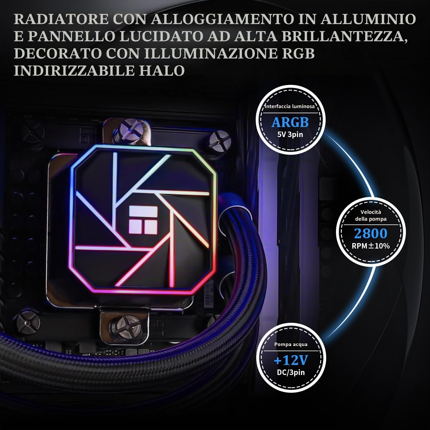 Thermalright AQUA ELITE 360 V3 Dissipatore a liquido per CPU, Radiatore 360 mm, 3x ventole PWM 120 mm, per AMD/AM4/AM5, INTEL LGA1150/1151/1155/1156/1200/1700/1851, AIO per PC desktop