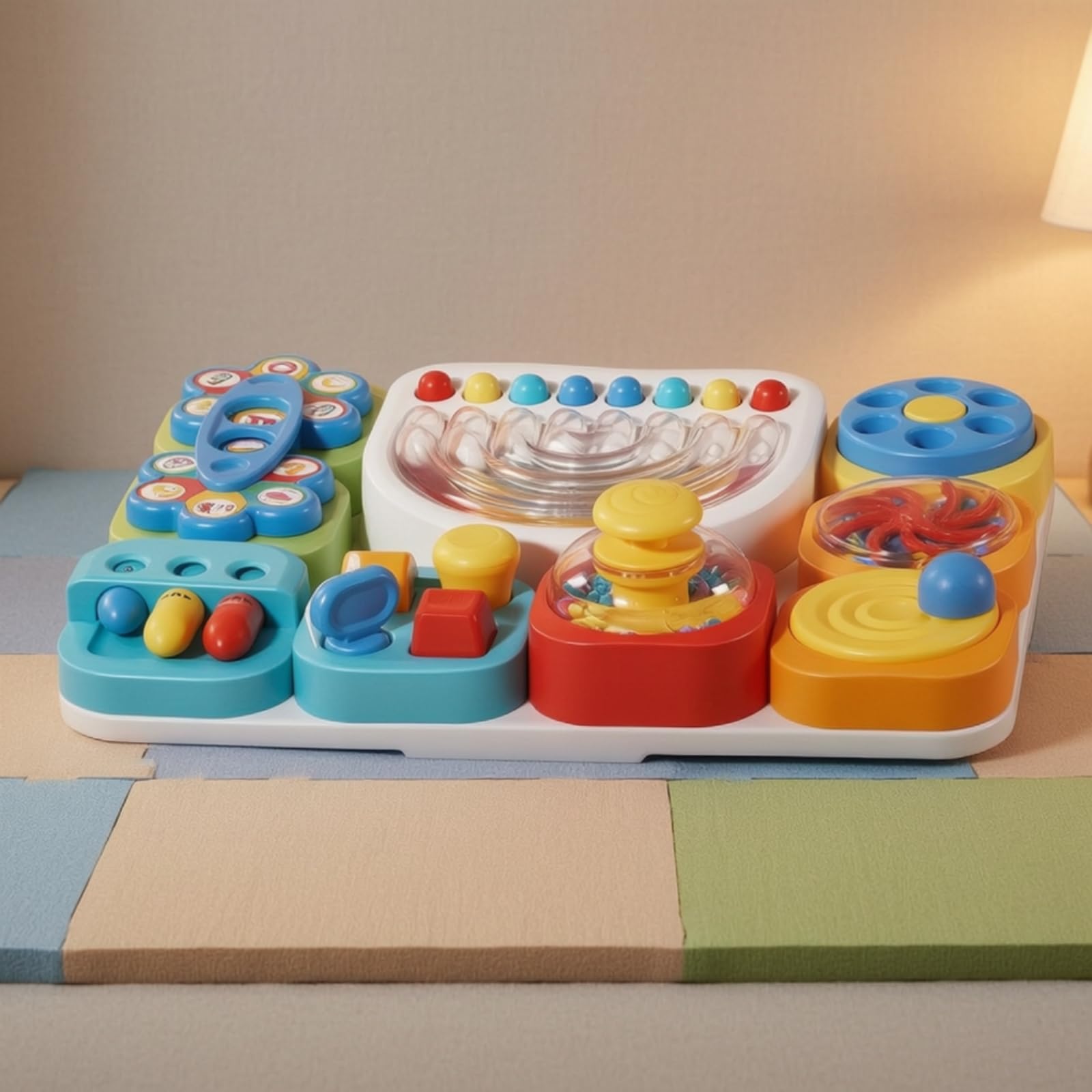 Colcolo Children Learning Board Tablero Sensorial Infantil Juguete Educativo Panel de Actividades Rompecabezas Material Estimula Motricidad Fina y Percepción Adecuado para Niños Pequeños Aula Hogar