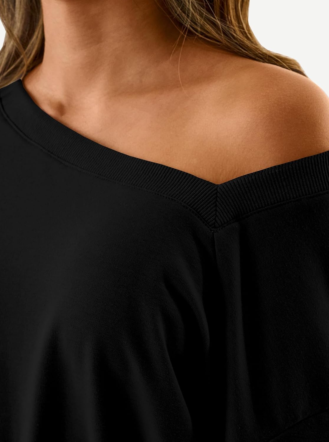 Hilinker Womens Cropped Off the Shoulder Sweatshirt Pullover Long Sleeve Crop Tops - Image 6