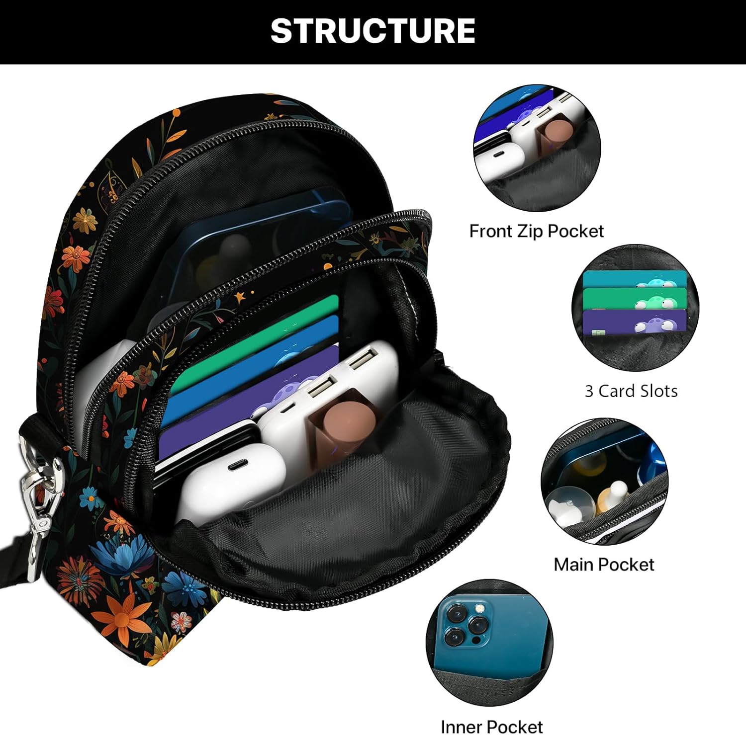 Crossbody Bags for Women Cell Phone Purse Casual Shoulder Bag with Adjustable Strap Card Slots for Travel Work - Image 5