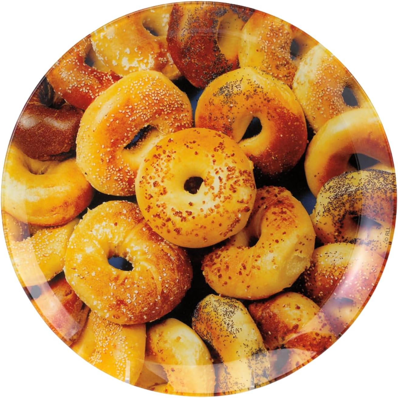 Rite Lite Glass Bagel Plate 11.25" - Stylish & Modern New York City Themed Gifts, Novelty Bagel & Lox Lover Breakfast Plate, Dinner Serveware, I Love NY, Skyline Manhattan Central Park New Yorker