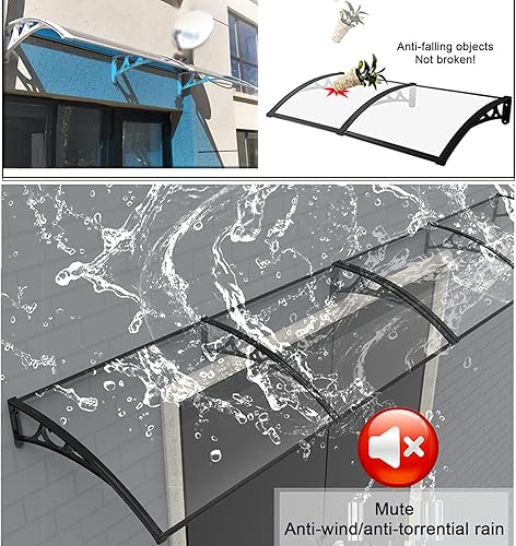 Miniatura 4 de Toldo para ventana de patio o puerta delantera, toldo de jardín o porche trasero, toldo de jardín para ventana curvada, cubierta de policarbonato