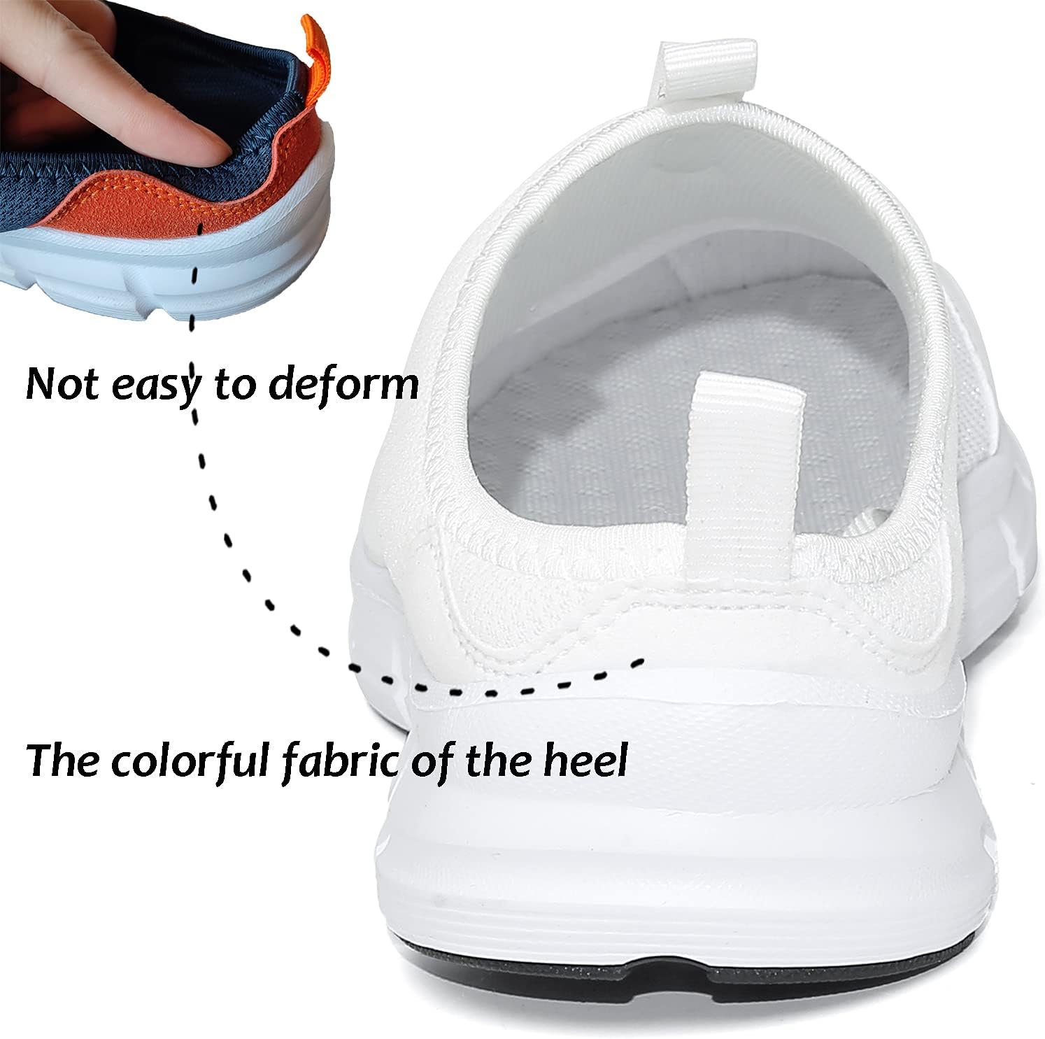 ChayChax Mens Womens Slip-On Mule Sneakers Casual House Slippers Lightweight Garden Shoes Breathable Clogs(White Grey,4.5 Men/6 Women) image 5 of 6 B092V3F4TV