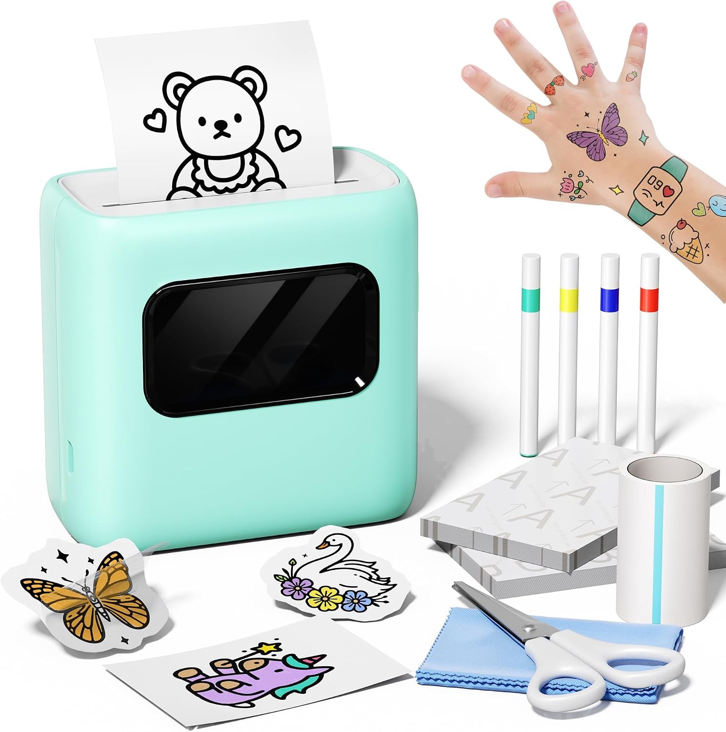 TATTMUSE Imprimante à Tatouage pour Enfants – Tatouages Éphémères & Kit de Peinture
