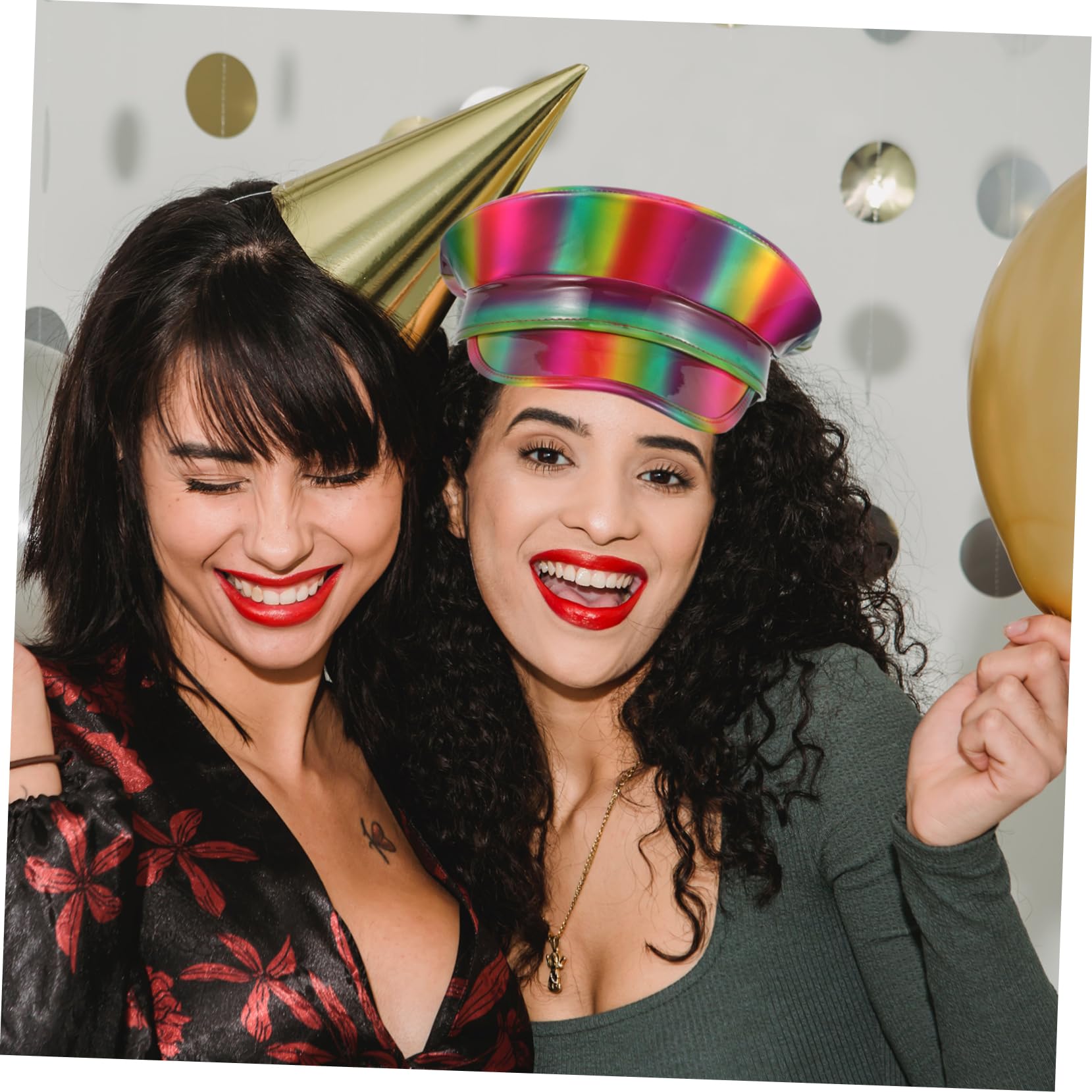 FRCOLOR Sombrero Colorido para Mujer de Cuero para Fiesta y Halloween | Diseño Creativo y Divertido, Ligero y Cómodo de Llevar, Adecuado para Fiestas Temáticas y Celebraciones