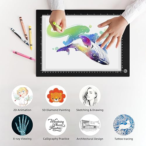 Miniatura 4 de El juego de regalo de dibujo incluye tablero de luz LED A4 y tableta de escritura, almohadilla de luz de seguimiento ultrafina, caja de dibujo de