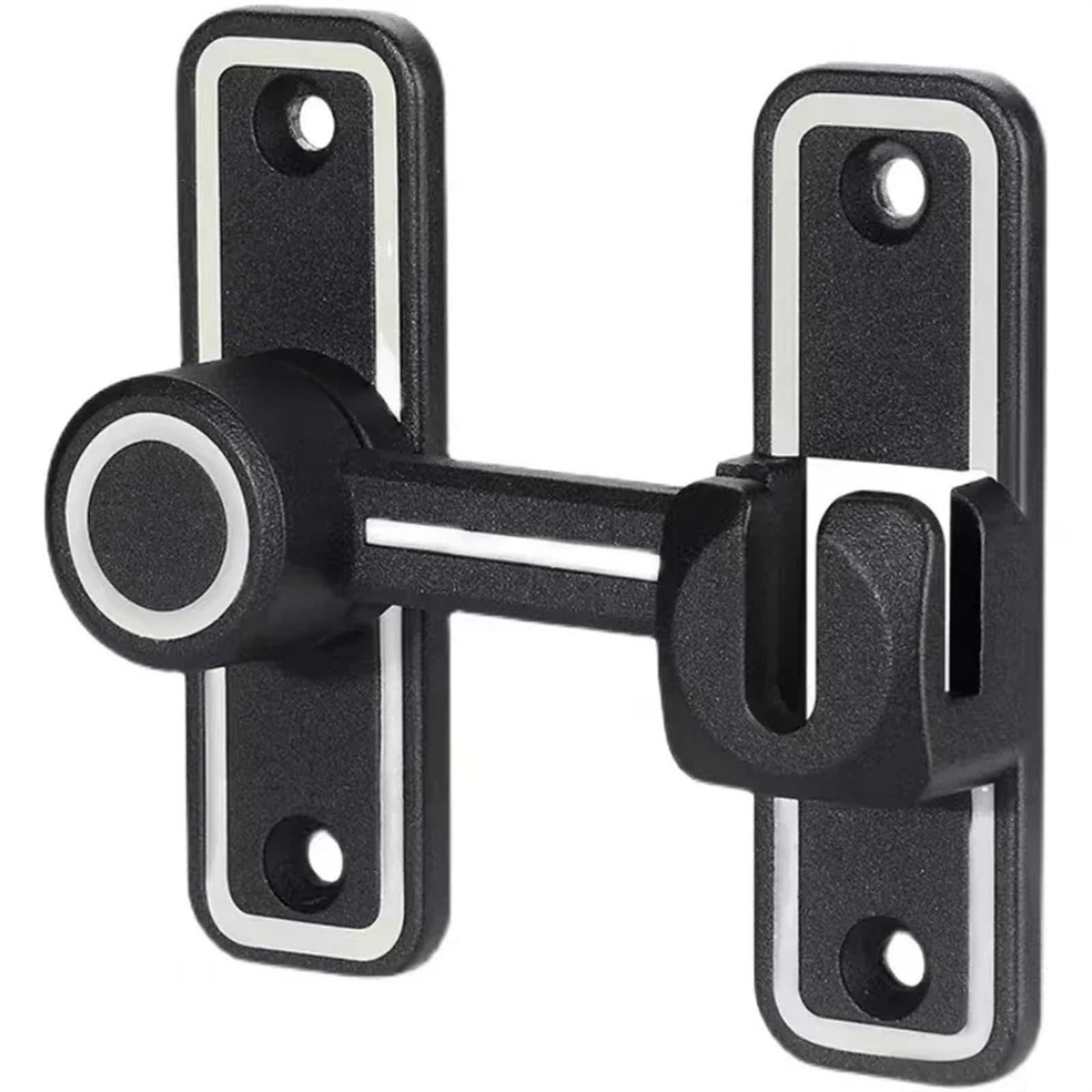 Verrou de porte intérieur sans perçage noir phosphorescent en métal résistant