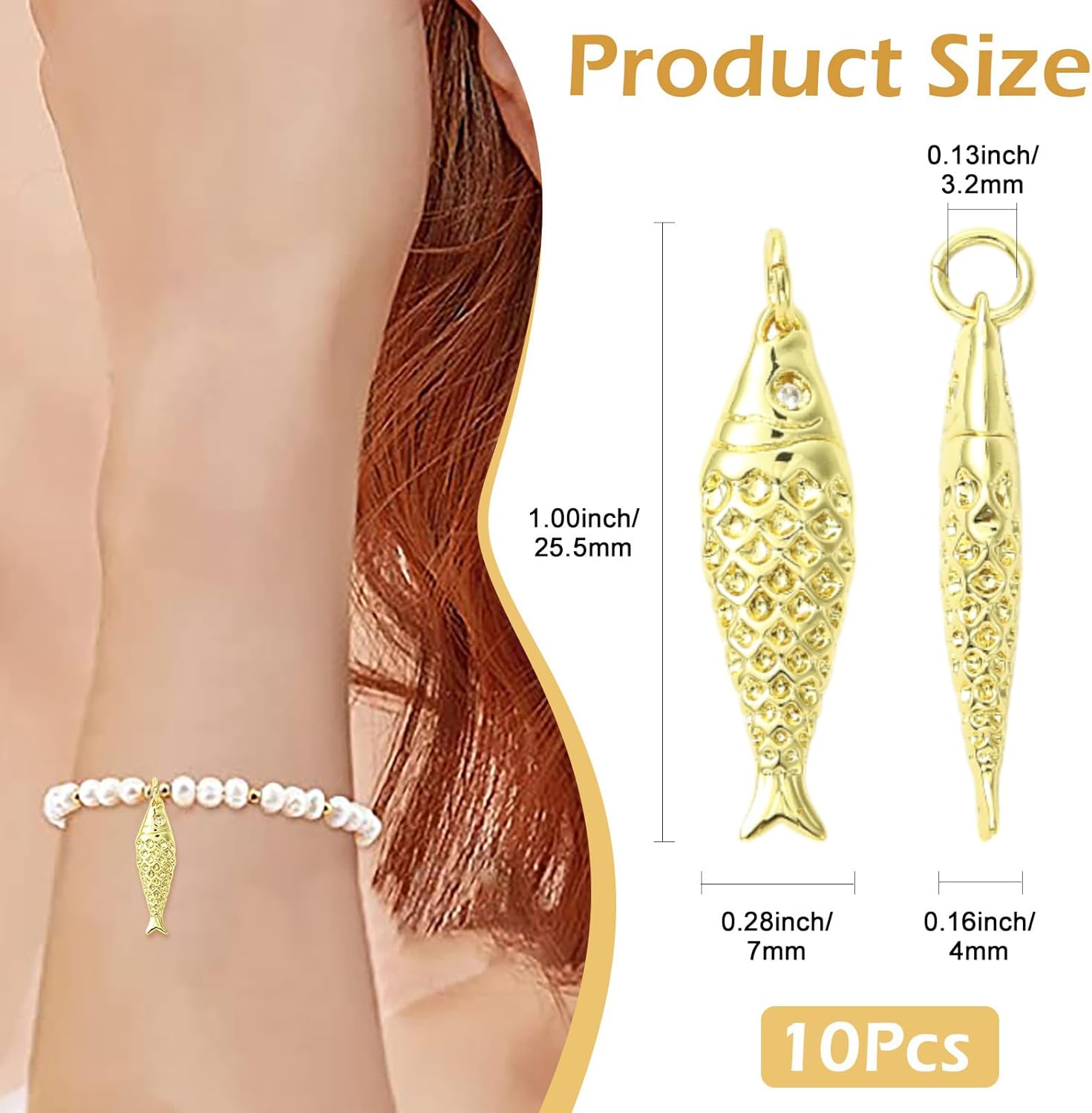 10Pcs Golden Color Brass Fish Charms Ocean Sea Animal Pendants for DIY Bracelet Necklace Earrings Jewelry Making - Image 2