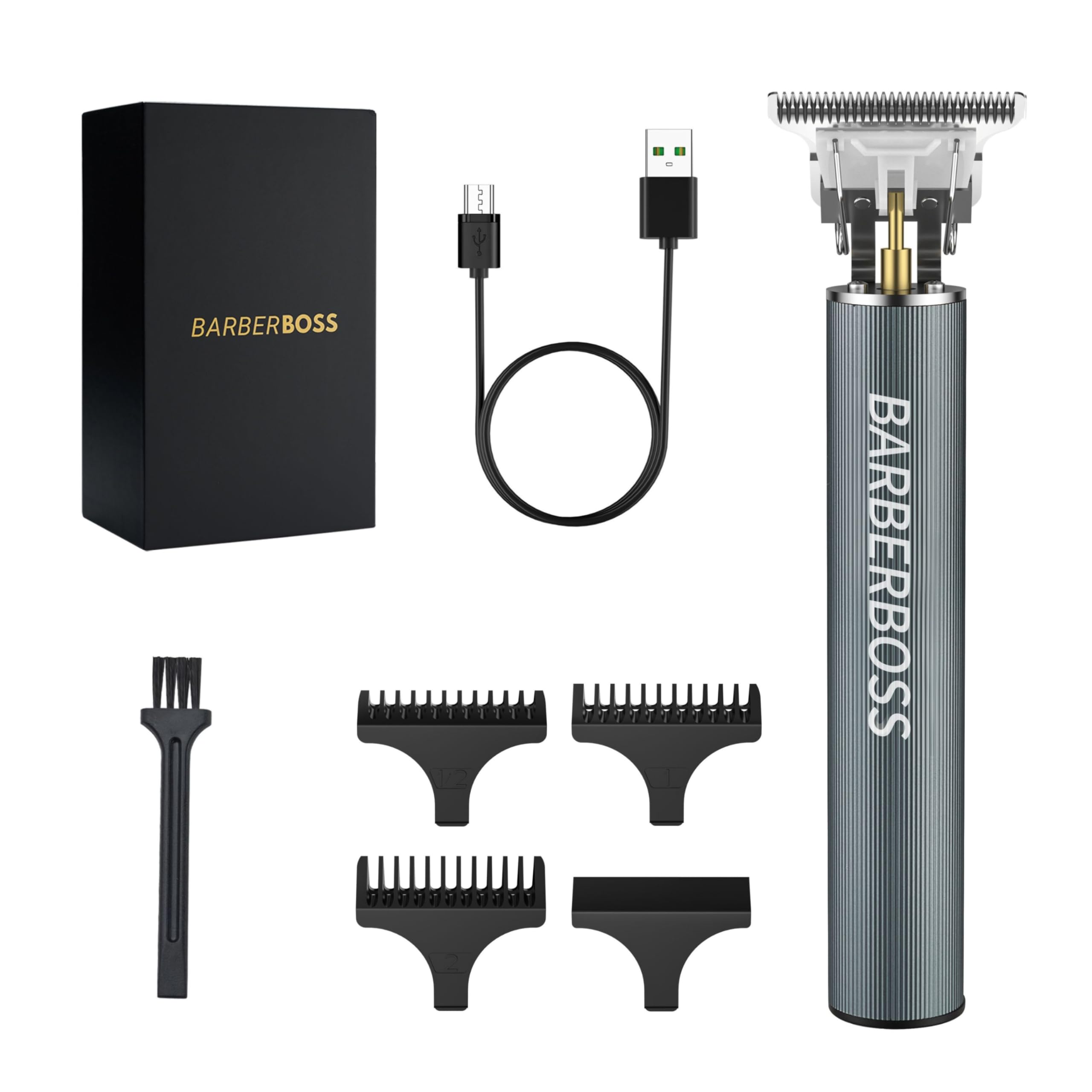 Barberboss Professional Hair Clipper Men, Beard Trimmer for Men - Precision Haircut Clippers, Hair Trimmer for Beard, Hair, Face, and Detail Trimming, Men's Grooming Kit