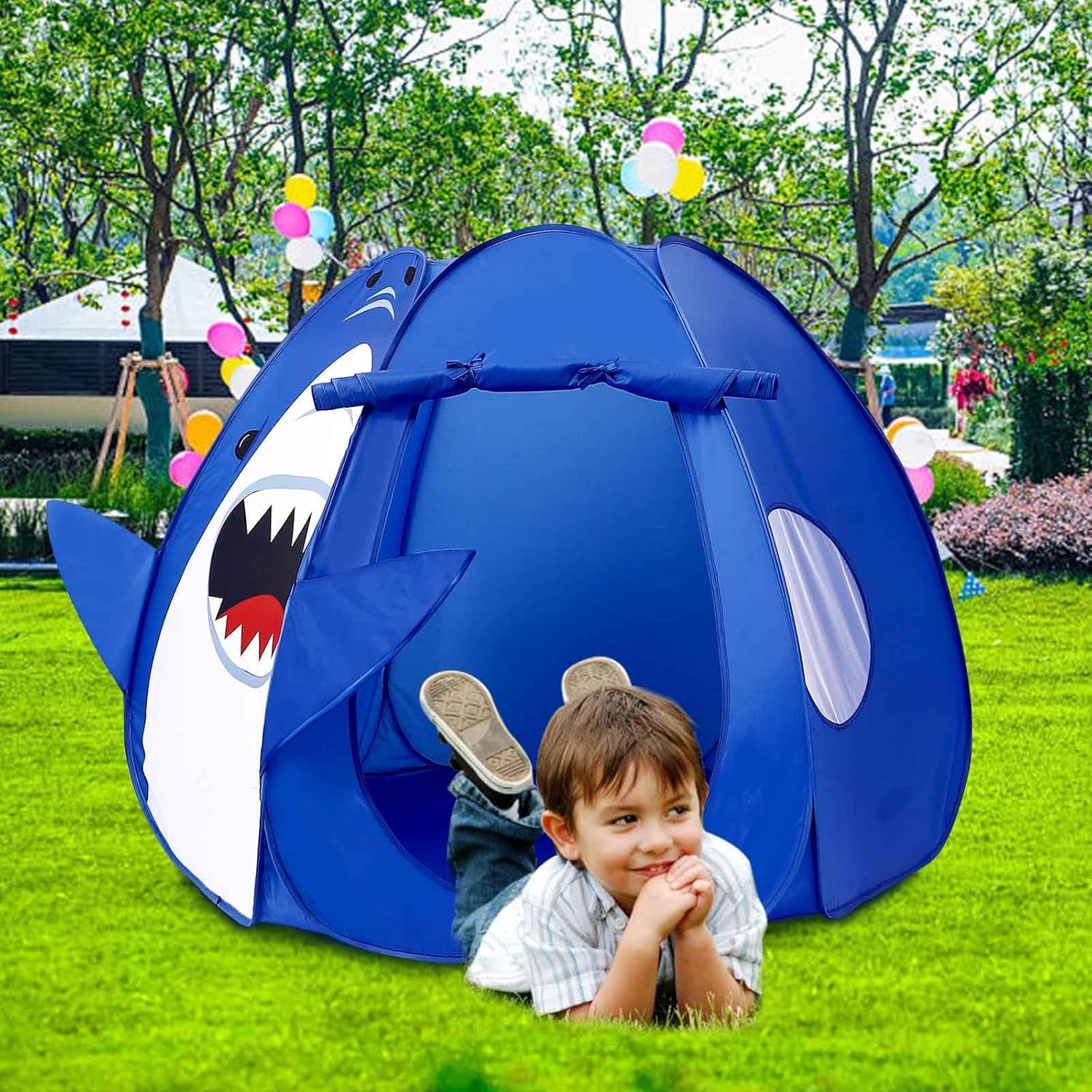 Kids Play Tent Pop up Tent Turtles Automatic Setup Play House Tent for Girls and Boys Outdoor and Indoor (Shark)