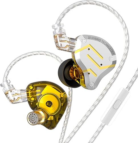 KZ ZS10 Pro - Auriculares con monitor de oído, auriculares de metal 4BA 1DD, auriculares de bajo de alta fidelidad IEM con cable C desmontable de 2
