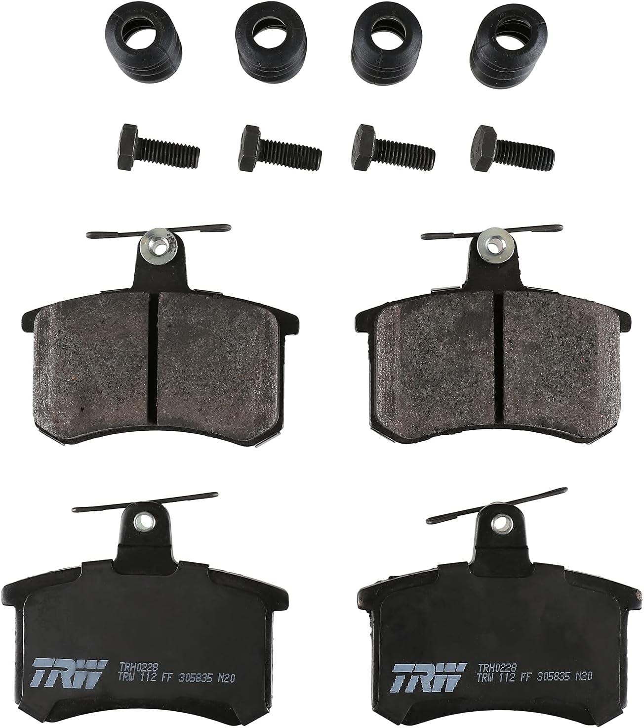 TRW Pro TRH0228 Disc Brake Pad Set For Audi A4 Quattro 1996-1998, Rear, And Other Applications