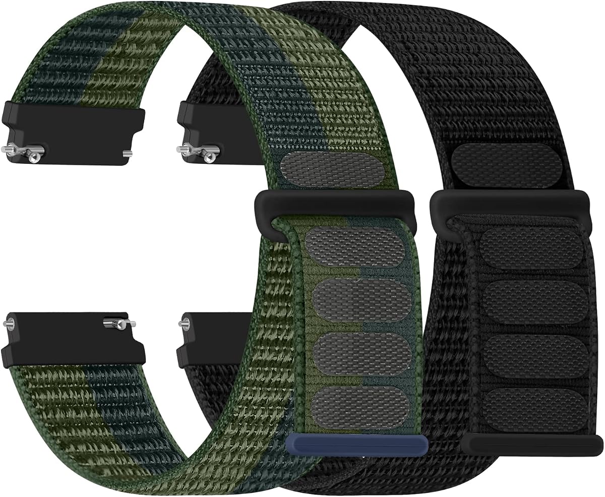 16mm 18mm 20mm 22mm Quick Release Nylon Band Compatible con Samsung Galaxy Watch 3 45mm/Galaxy Watch 46mm/Gear S3 Frontier/Classic/Garmin Venu 3/Venu 2/Vivoactive 4/Fossil Gen 6 44mm Bandas