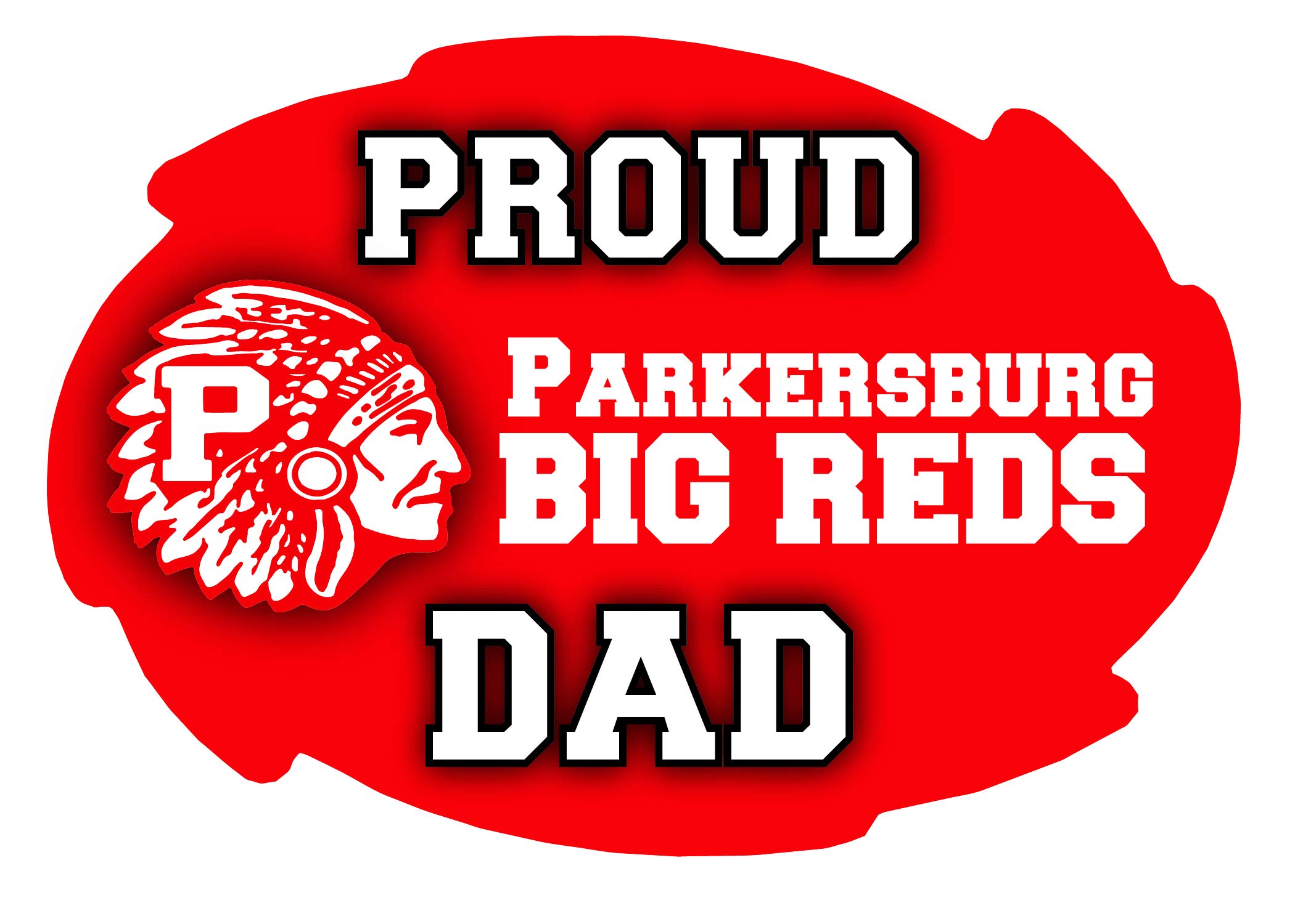 R and R Imports, Inc Parkersburg High School Big Reds Indian West Virginia Sports Team 5x6 Inch Swirl Proud Dad Car Magnet