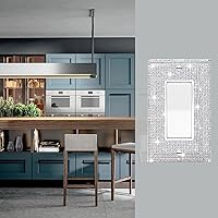 Vista 3 de Gaocai 1 pieza de placas de interruptor de diamantes de imitación brillantes plateadas y cubiertas de enchufes Placas de pared Cubierta