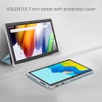 Tablette 7 po, processeur quad-core Android 13 OS, 32 Go ROM, Wi-Fi, Bluetooth, double caméra, tablette PC USB C, écran tactile IPS HD 7 po Android PAD (Bleu)
