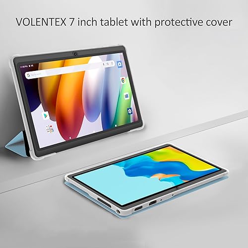 Vista 21 de Tablet de 7 pulgadas con funda, Android 13 de cuatro núcleos, 32 GB ROM, WiFi, Bluetooth, cámara dual, tablet PC USB C, pantalla táctil IPS HD de 7