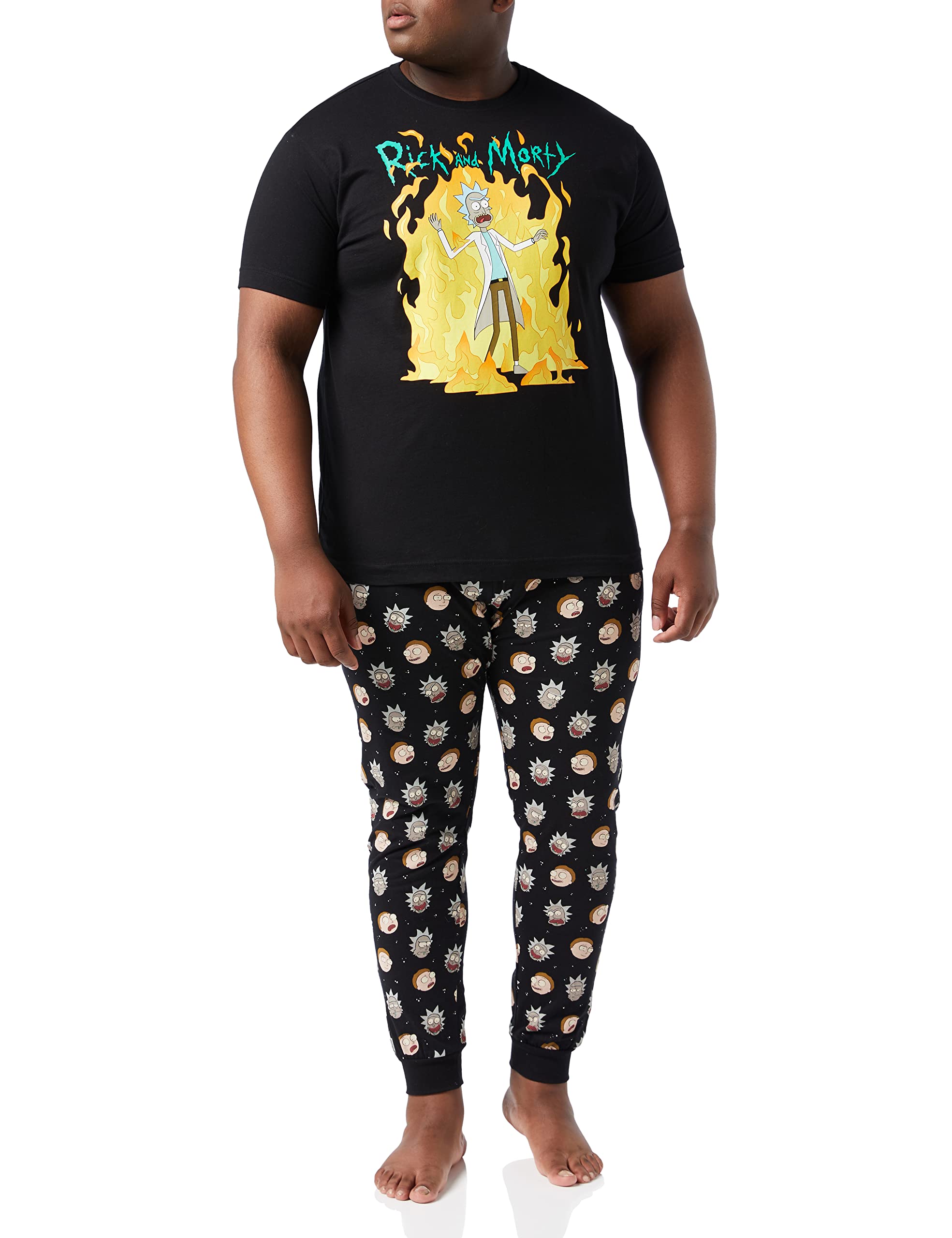 Rick & Morty Men's Flames Pajama Set (pack of 1)